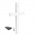 FixtureDisplays® White Cross, Christian LIGHTED Church Sign white Plexiglass LED Light w/ AA Battery Housing Battery Holder 11673-WHITE+13157